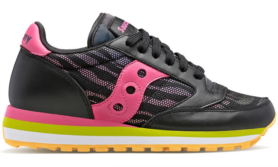 Jazz Feminino Triple Saucony Preto Rosa