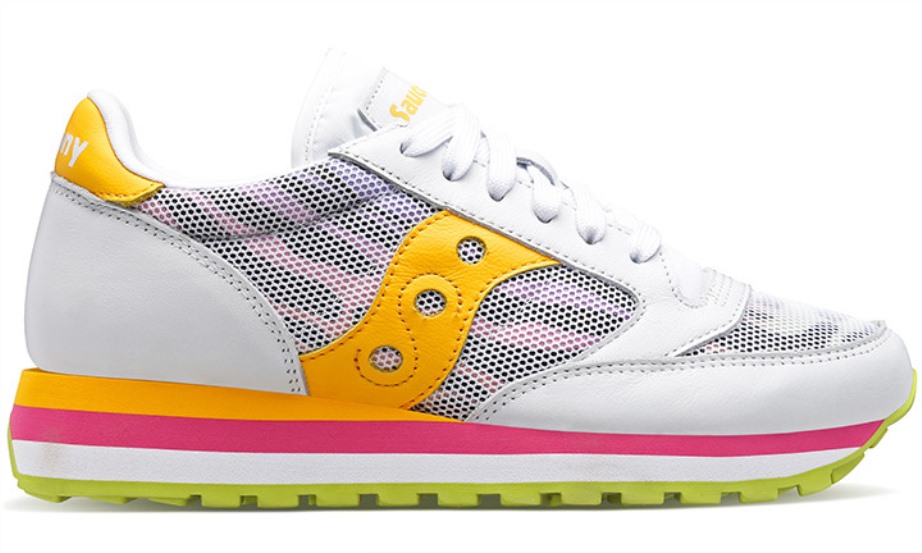 Jazz Feminino Triplo Branco Amarelo Saucony